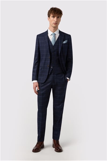 Single Breasted Two Button Slim Fit Suit Jacket - Image 6