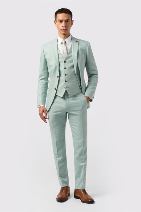 Single Breasted Two Button Slim Fit Suit Jacket - Image 2