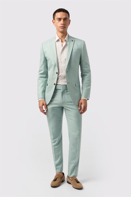 Single Breasted Two Button Slim Fit Suit Jacket - Image 4
