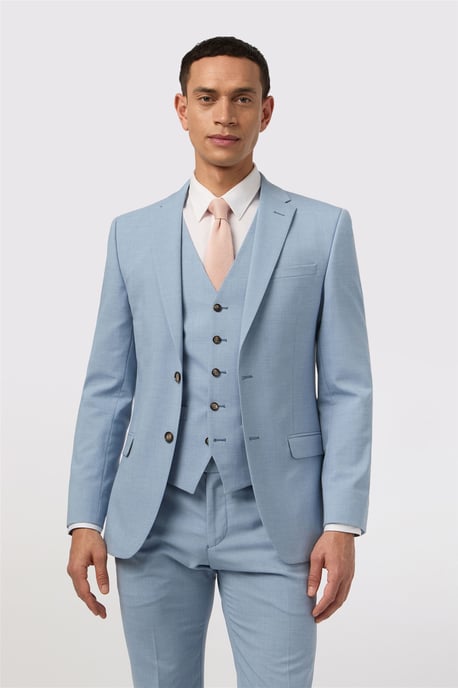 Single Breasted One Button Slim Fit Suit Jacket - Image 1