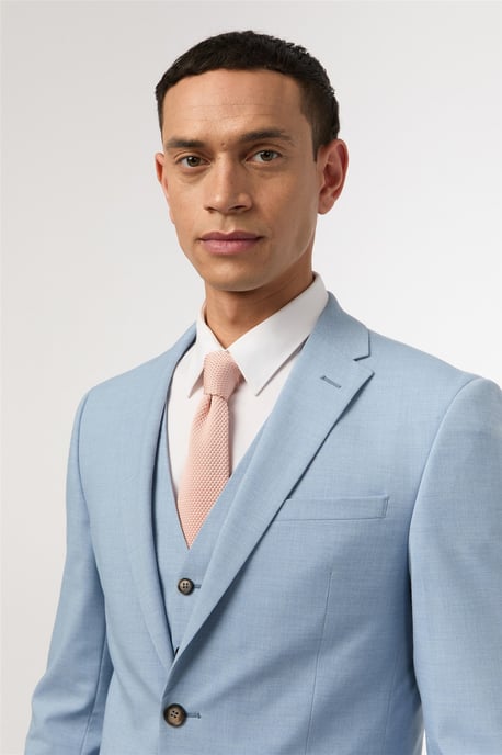 Single Breasted One Button Slim Fit Suit Jacket - Image 5