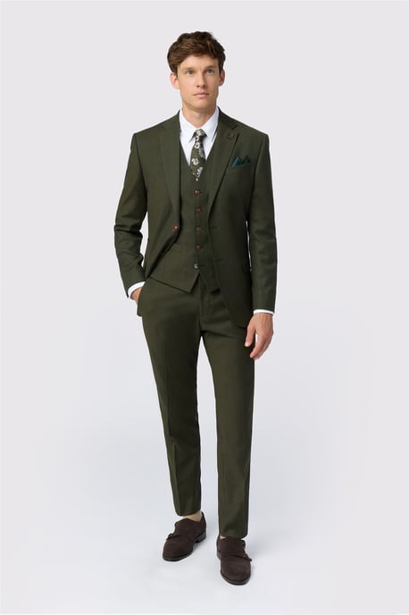 Single Breasted Two Button Slim Fit Suit Jacket - Image 2