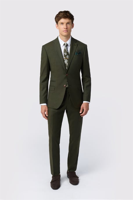 Single Breasted Two Button Slim Fit Suit Jacket - Image 3