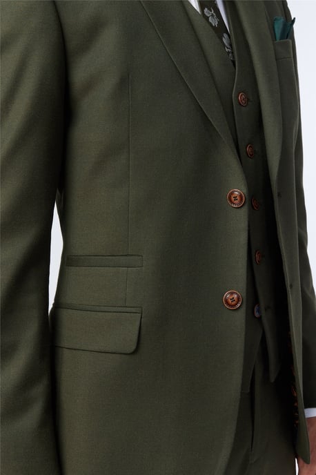Single Breasted Two Button Slim Fit Suit Jacket - Image 4