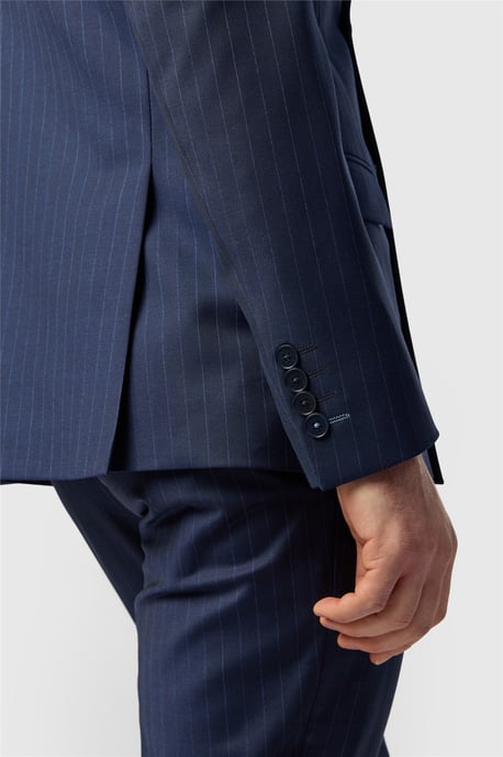 Double Breasted Six Button Slim Fit Suit Jacket - Image 6