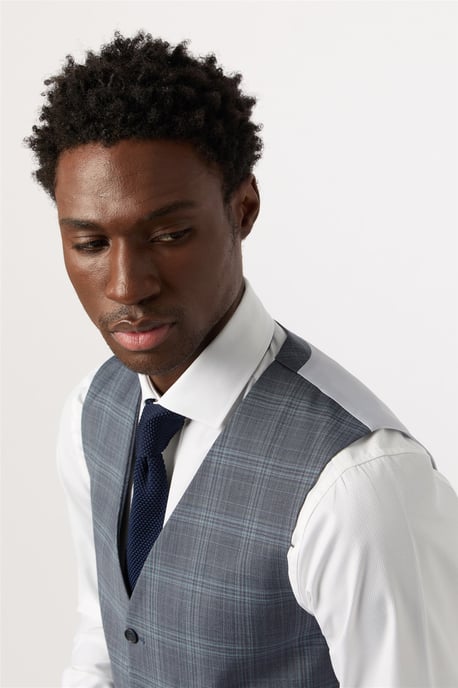 Single Breasted Five Button V-neck Tailored Suit Waistcoat - Image 3