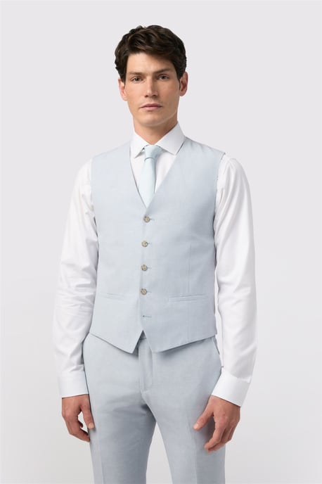 Single Breasted Five Button V-neck Tailored Suit Waistcoat - Image 1