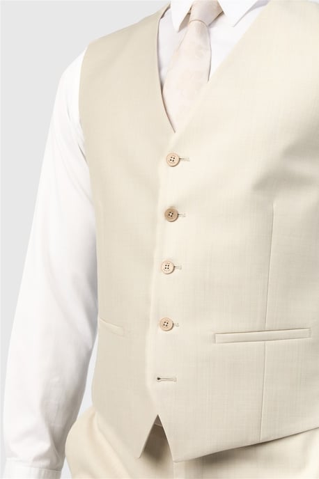 Single Breasted Five Button V-neck Slim Fit Suit Waistcoat - Image 2