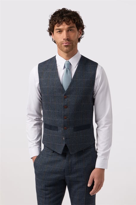 Single Breasted Five Button V-neck Slim Fit Suit Waistcoat - Image 1
