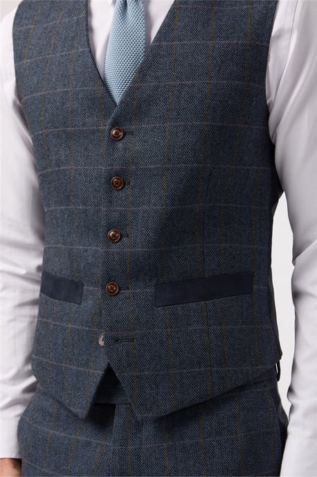 Single Breasted Five Button V-neck Slim Fit Suit Waistcoat - Image 2