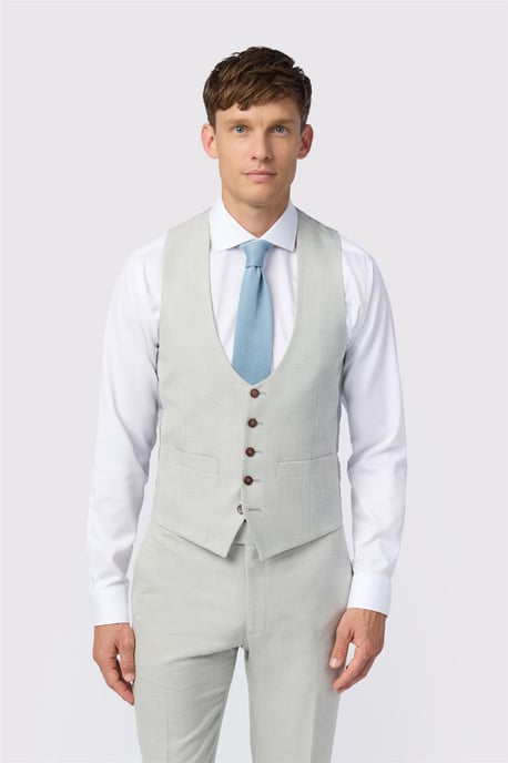 Single Breasted Five Button V-neck Slim Fit Suit Waistcoat - Image 1