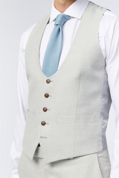 Single Breasted Five Button V-neck Slim Fit Suit Waistcoat - Image 2