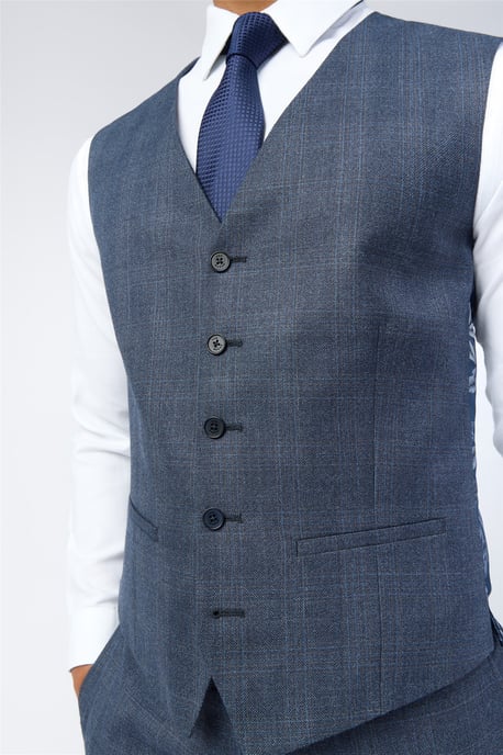 Single Breasted Five Button V-neck Slim Fit Suit Waistcoat - Image 2