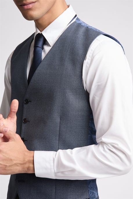 Single Breasted Five Button V-neck Slim Fit Suit Waistcoat - Image 2