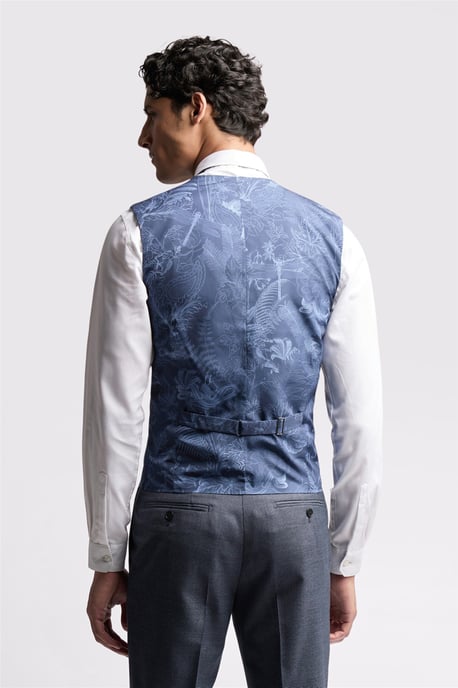 Single Breasted Five Button V-neck Slim Fit Suit Waistcoat - Image 3