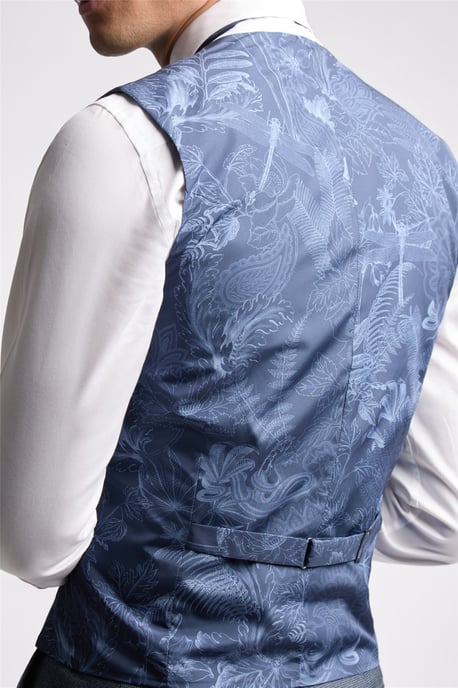 Single Breasted Five Button V-neck Slim Fit Suit Waistcoat - Image 4
