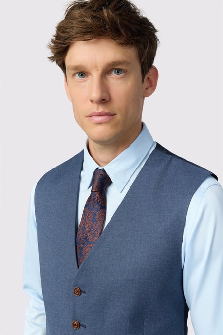 Single Breasted Five Button V-neck Slim Fit Suit Waistcoat - Image 2