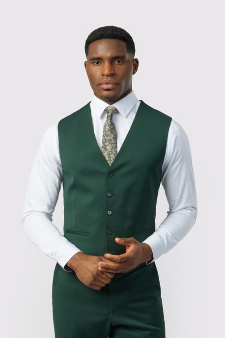Single Breasted Five Button V-neck Tailored Suit Waistcoat - Image 1
