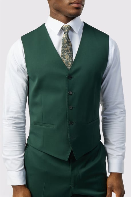Single Breasted Five Button V-neck Tailored Suit Waistcoat - Image 2