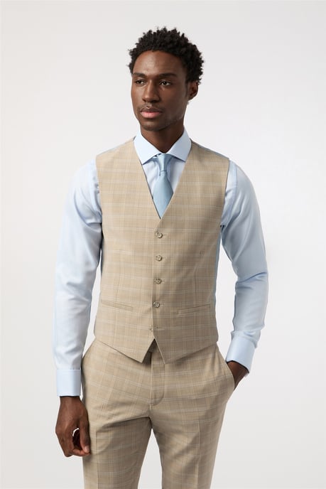 Single Breasted Five Button V-neck Tailored Suit Waistcoat - Image 1