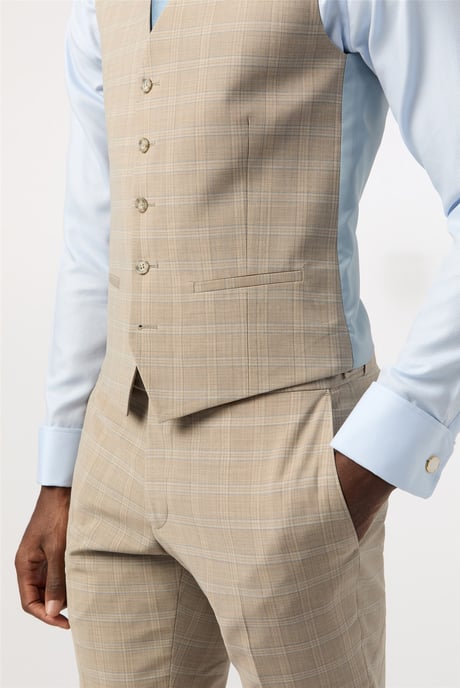 Single Breasted Five Button V-neck Tailored Suit Waistcoat - Image 2