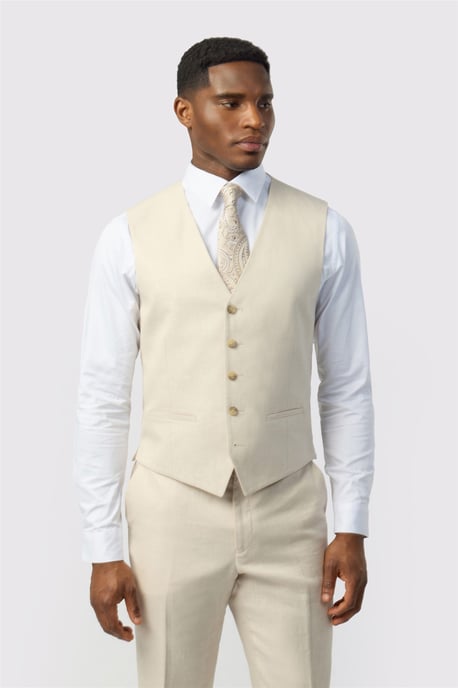 Single Breasted Five Button V-neck Tailored Suit Waistcoat - Image 1