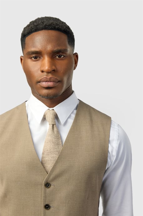 Single Breasted Five Button V-neck Slim Fit Suit Waistcoat - Image 2