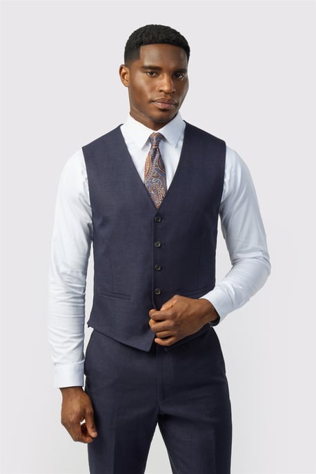 Single Breasted Five Button V-neck Tailored Suit Waistcoat - Image 1