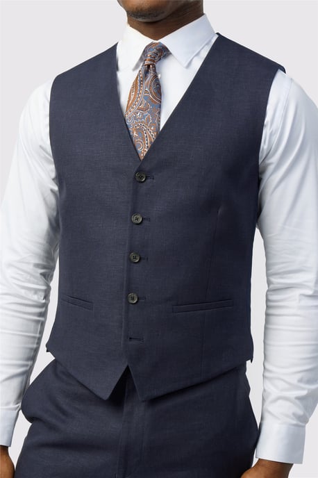 Single Breasted Five Button V-neck Tailored Suit Waistcoat - Image 2