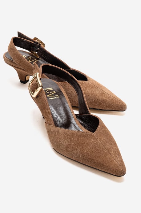 Dioris Leren Slingback Kitten Hak Pump - Image 1