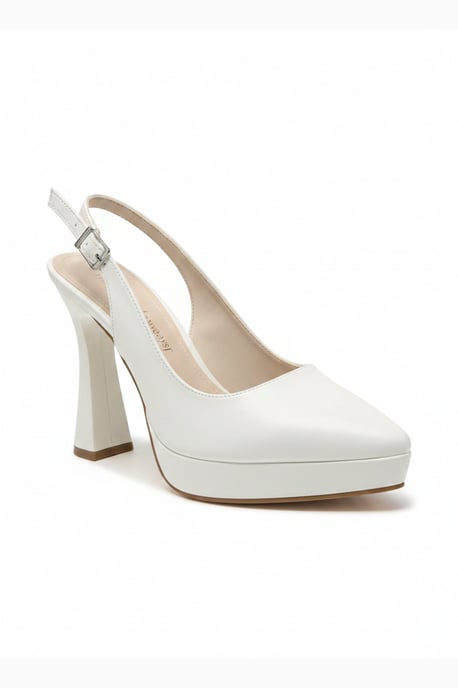 Corin Pointed Toe Slingback Wedding Platform Pump - Image 1