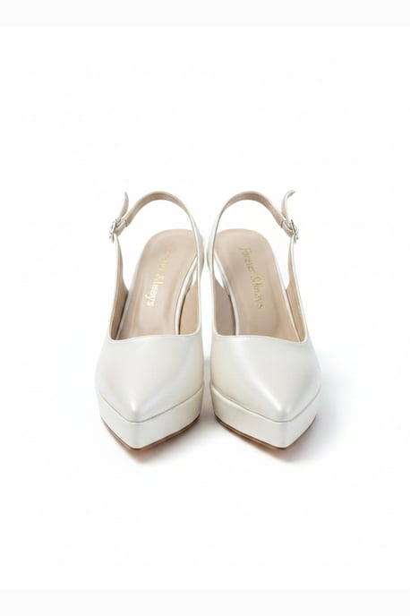 Corin Pointed Toe Slingback Wedding Platform Pump - Image 4