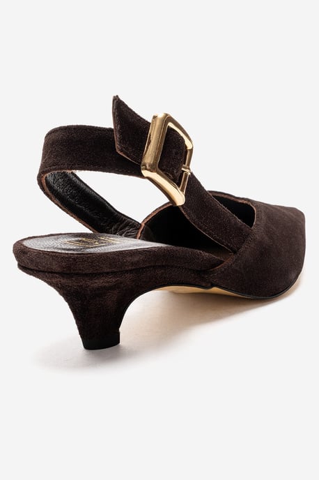 Dioris Leather Slingback Kitten Heel Pump - Image 5