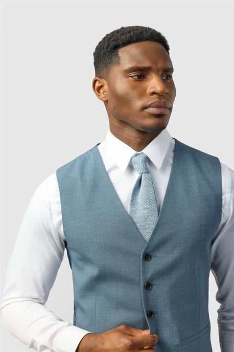 Single Breasted Five Button V-neck Slim Fit Suit Waistcoat - Image 2