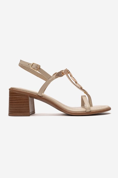 Serona Läder Klacksandal med Blockklack - Image 4