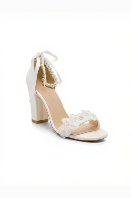Elvian Blommig Klackbredd Brud Sandal - Image 1