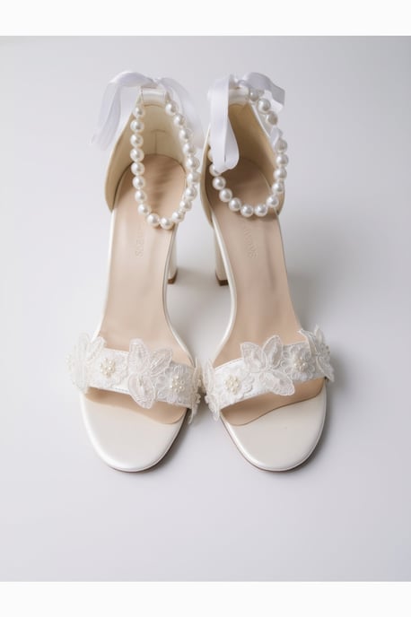Elvian Blommig Klackbredd Brud Sandal - Image 4