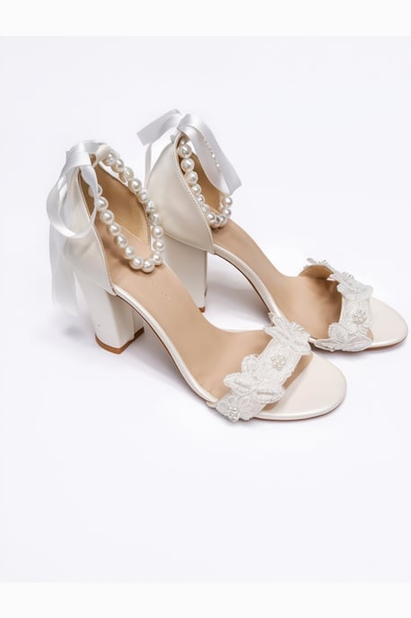 Elvian Blommig Klackbredd Brud Sandal - Image 5