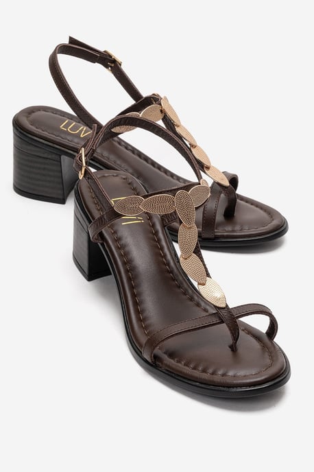 Serona Läder Klacksandal med Blockklack - Image 1