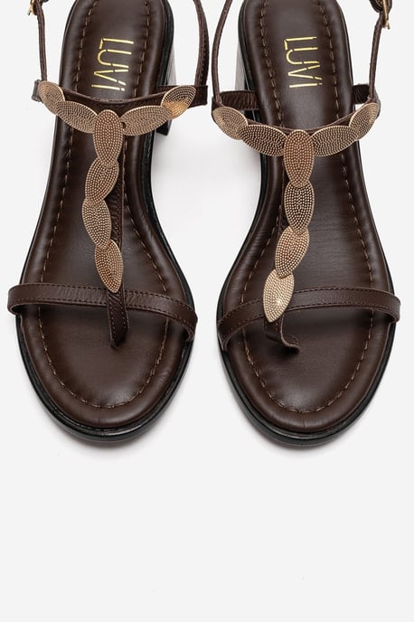 Serona Läder Klacksandal med Blockklack - Image 2