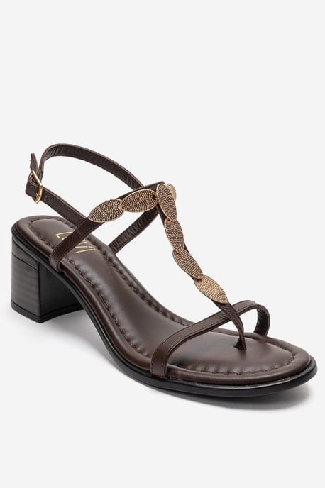 Serona Läder Klacksandal med Blockklack - Image 3