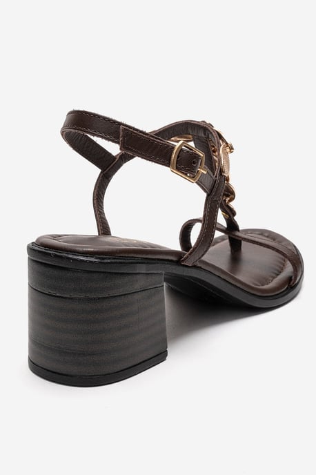 Serona Läder Klacksandal med Blockklack - Image 5