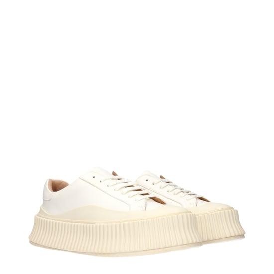 Jil Sander Vita Läder Plattform Sneakers - Image 2