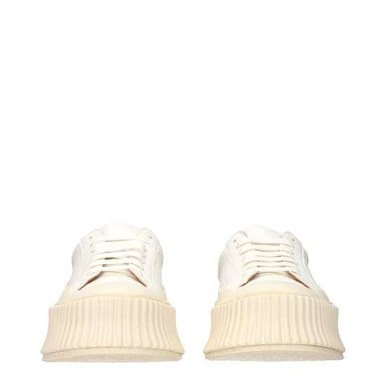 Jil Sander Vita Läder Plattform Sneakers - Image 3