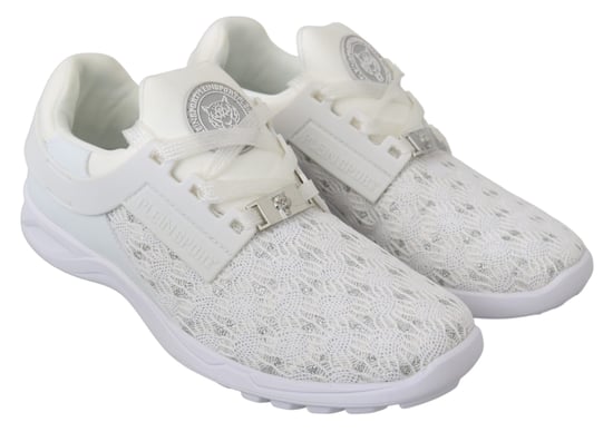 Philipp Plein White Polyester Casual Sneakers Shoes - Image 5