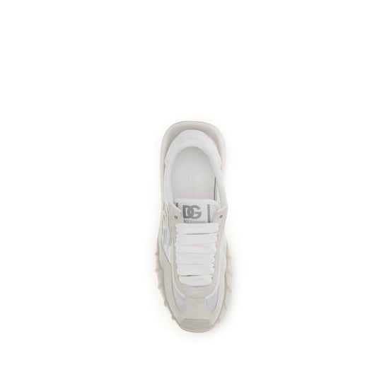 Dolce & Gabbana Witte Kalfsleren Bos Taurus Sport Sneakers - Image 4