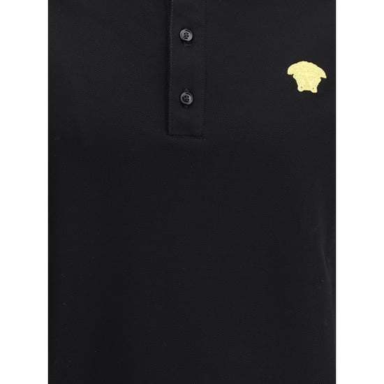 Versace Zwarte Katoenen Poloshirt - Image 3