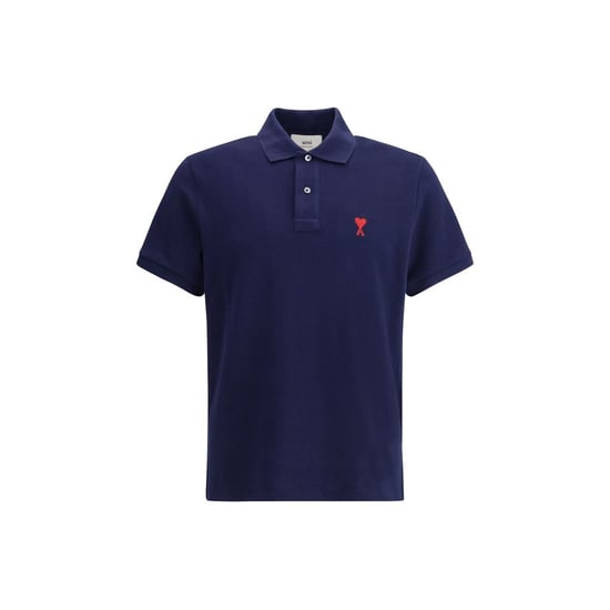 Ami Paris Blue Cotton Polo Shirt - Image 1