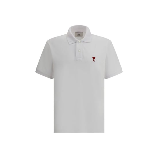Ami Paris White Cotton Polo Shirt - Image 1