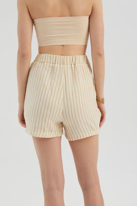 Gestreepte Hoge Taille Elastische Taille Kortebroek - Image 6